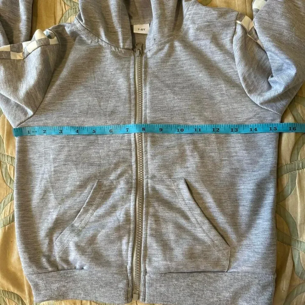 Kids Gray Tracksuit Hoodie Jogger Pants Set Size 7-8 Runs Small 5-6 years